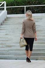 Load image into Gallery viewer, BRIANA TAILORED ASYMMETRIC WRAP BLAZER- BEIGE

