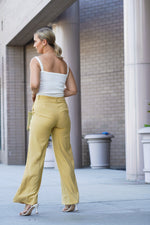 Load image into Gallery viewer, ELENA WIDE LEG PANTS- MUSTARD YELLOW
