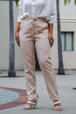Load image into Gallery viewer, IRENE HIGH WAISTED PANTS- IVORY PINK
