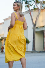 Load image into Gallery viewer, LORENA A-LINE MIDI DRESS- YELLOW