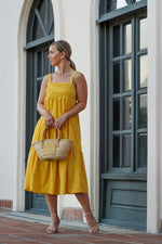 Load image into Gallery viewer, LORENA TRAPEZE MIDI DRESS- YELLOW
