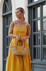 Load image into Gallery viewer, LORENA TRAPEZE MIDI DRESS- YELLOW
