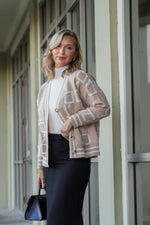 Load image into Gallery viewer, LUCIANA STRAIGHT FIT BUTTON DOWN CARDIGAN- BEIGE