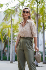 Load image into Gallery viewer, LUCIA ONE POCKET BUTTON DOWN SHIRT- SAND