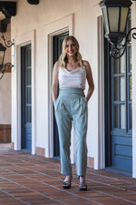 Load image into Gallery viewer, PEYTON PLEATED HIGH WAIST PANTS- SAGE