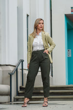 Load image into Gallery viewer, HADLEY CARGO HIGH WAISTED PANTS- OLIVE