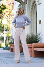 Load image into Gallery viewer, KEELY MID RISE WIDE LEG PANTS- OFF WHITE